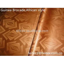 Gold Color jacquard polyster novo tecido africano bazin riche guiné brocado de alta qualidade vestuário têxteis 10 jardas / saco fábrica